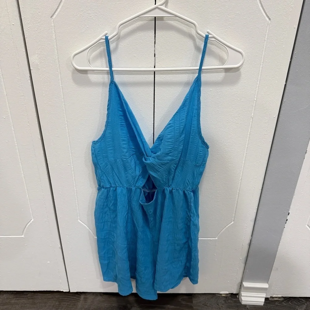 Unbranded Blue Twist Front Romper